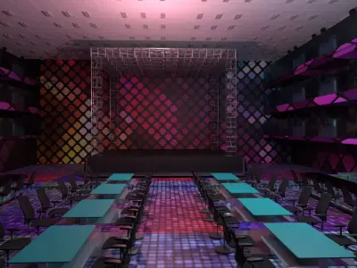Concert Stage Disco Low-poly 3D model