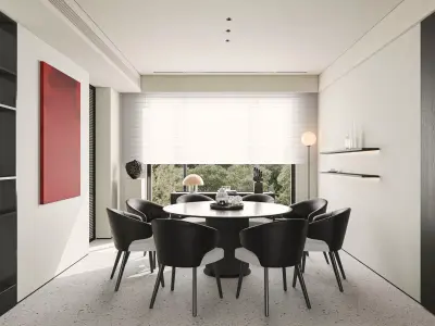 Modern minimalist living room 3D model