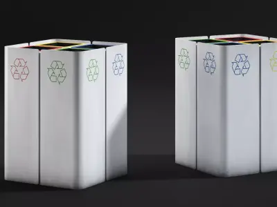 Garbage Set Low-poly 3D model