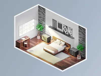 Room 15 Low-poly 3D model