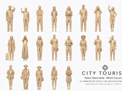City Tourists - 26 Architectural Figures 3D print model