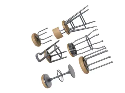 Bar chair collection 3D model