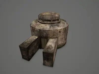 WW II OldBunker Low-poly 3D model