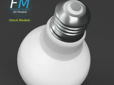 LED Fluorescent light bulb lamp 1 3D model