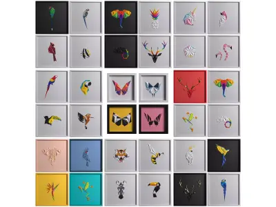 Paper Art Work 3D Model Pack