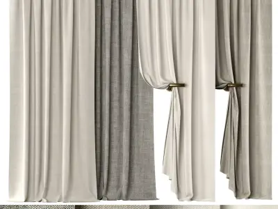 Curtains 135 Kvadrat Artic 3D model