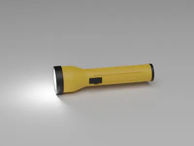 Flashlight portable lantern Low-poly 3D model