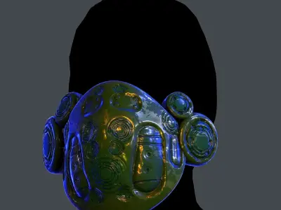 Gas mask helmet scifi Low-poly character art game space Low-poly Low-poly 3D model order