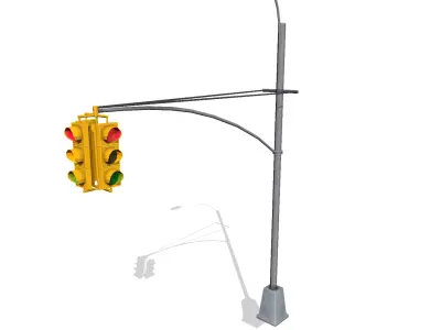 Traffic Light Low-poly 3D model