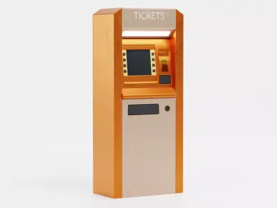 Ticket Machine Low-poly 3D model