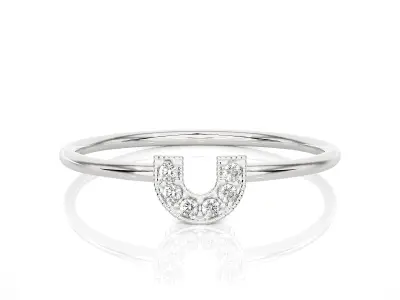 Light Minimalist Diamond Ring 3D print model 8