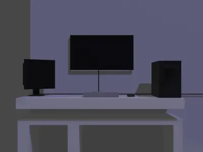 Isometric game-ready Bedroom  Low-poly 3D model