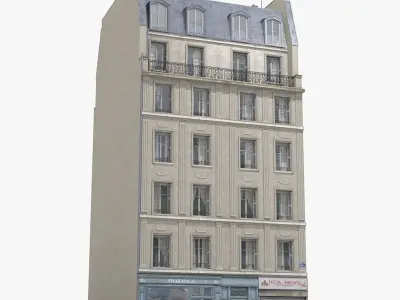  12 Realistic Old European Paris Buildings Collection 