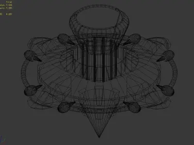 Space-air supply station 3D model
