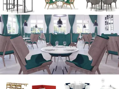 Restaurant Equipment Set 3D model