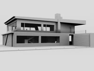 Modern Home Design 001 Low-poly 3D model
