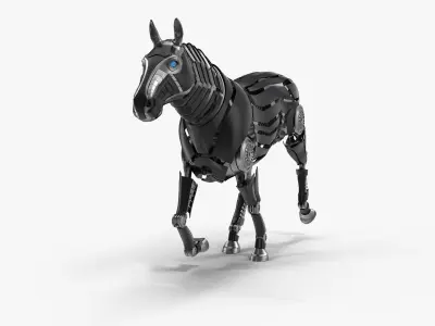 Robot horse runs 3D model