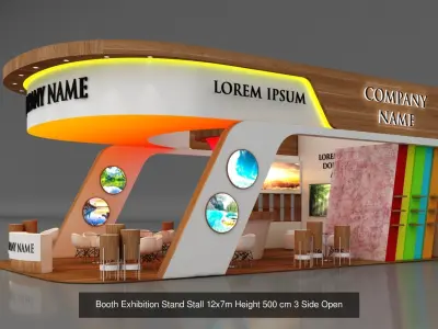 4 Exhibition Stand Stall Booth 3D model 3D Model Collection 3D Model Pack