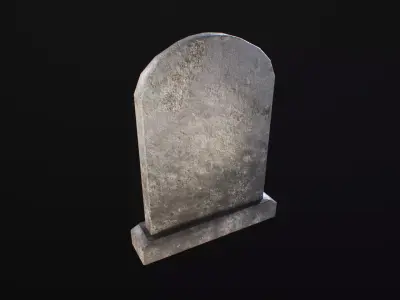 Low Poly Round Top Tombstone Low-poly 3D model
