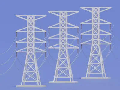 Cartoon Electric Power Tower 3D model