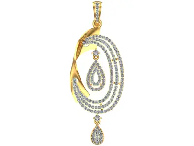 082 - Ladies Fancy Diamond Pendant 3D print model