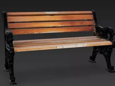 Classic Victorian Park Bench 3D Model Low-poly 3D model