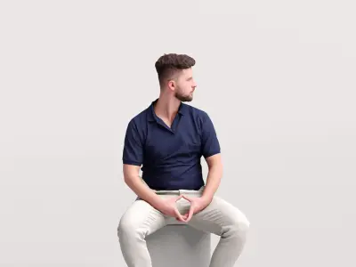 Humano Sitting Young Man 2204-7 3D model