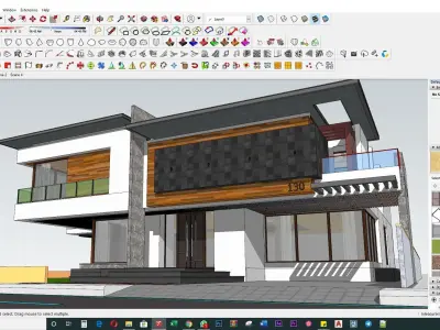 Modern Villa Model House  Miniature Bungalow 3D model