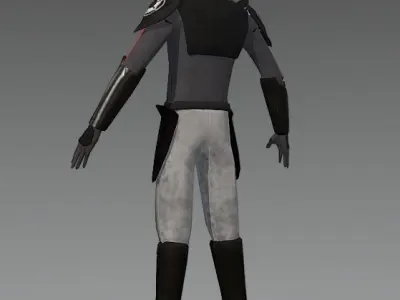 Inquisitor star wars character in armor Low-poly 3D model