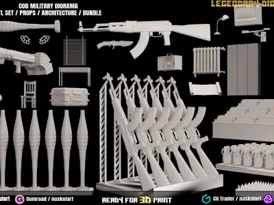 COD - Military Room - Collectible 3D Printing Diorama Stl Pack 3D print model
