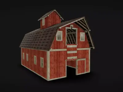 Barn 01 Low-poly 3D model