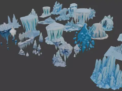 Environment Ice Assets Pack 3D model