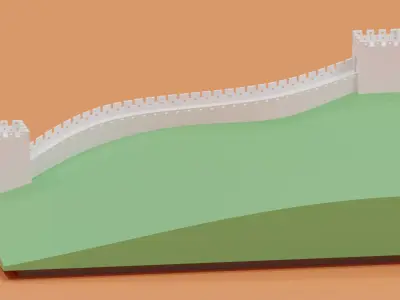 Cartoon Great Wall Of CHINA 3D model