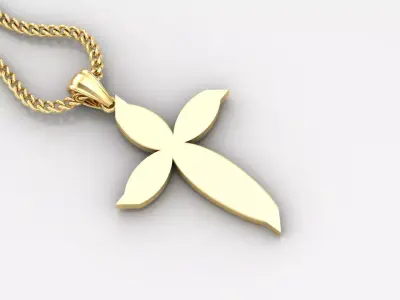 Light Gold 18K Cross Pendant 1CP058 3D print model