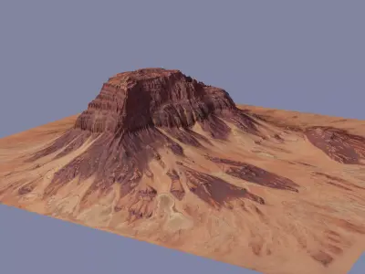 High detail sandstone mountain 3D model