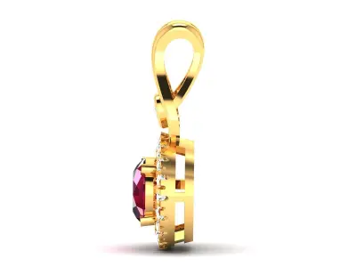 Diamond Pendant 3D print model 9
