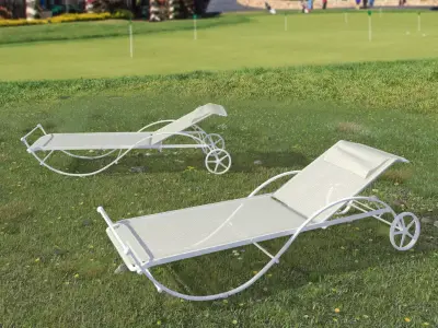 Leandro wrought iron chaise lounge 3D model