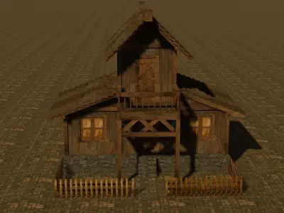 Medieval house ten 6 Low-poly 3D model