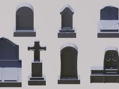 Cemetery and its contents 3D print model