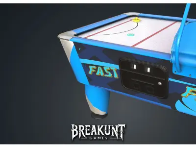 Airhockey Game with props - 3d Model - 3 assets Low-poly 3D model