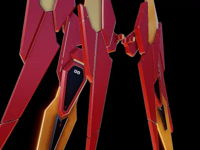 Robot Wings Low-poly 3D model 2