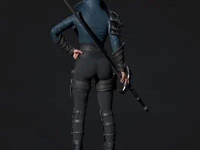 Warrior Girl - Game Ready Low-poly 3D model