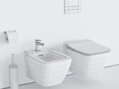 Ideal Standard STRADA II Wall-Hung WC art T2997 art T2971 Low-poly 3D model
