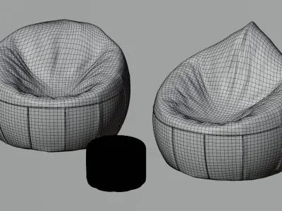 Bean Bags with Footer 3D model