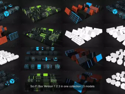 Sci-Fi Box Version 1 2 3 in one collection 3D Model Pack