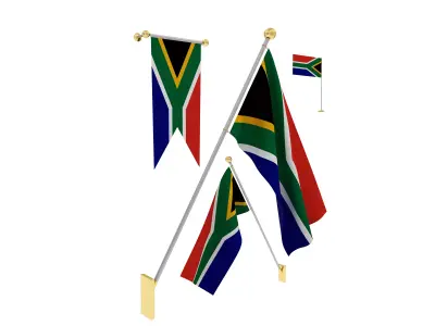 Flags of South Africa 3D model