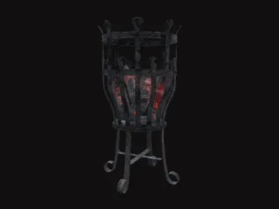 Medieval Torch V19 Low-poly 3D model