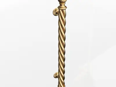 Classic Door Handle 04 Gold Low-poly 3D model