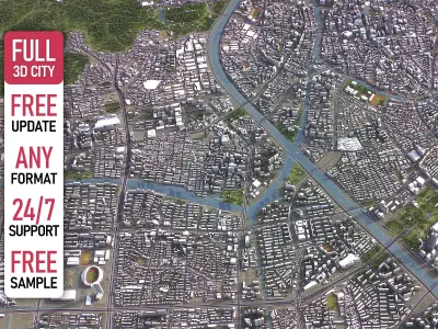 Wuxi - 3D City Model Low-poly 3D model