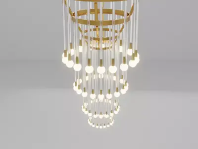 Halcyon Gold Four Tier Chandelier 3D model